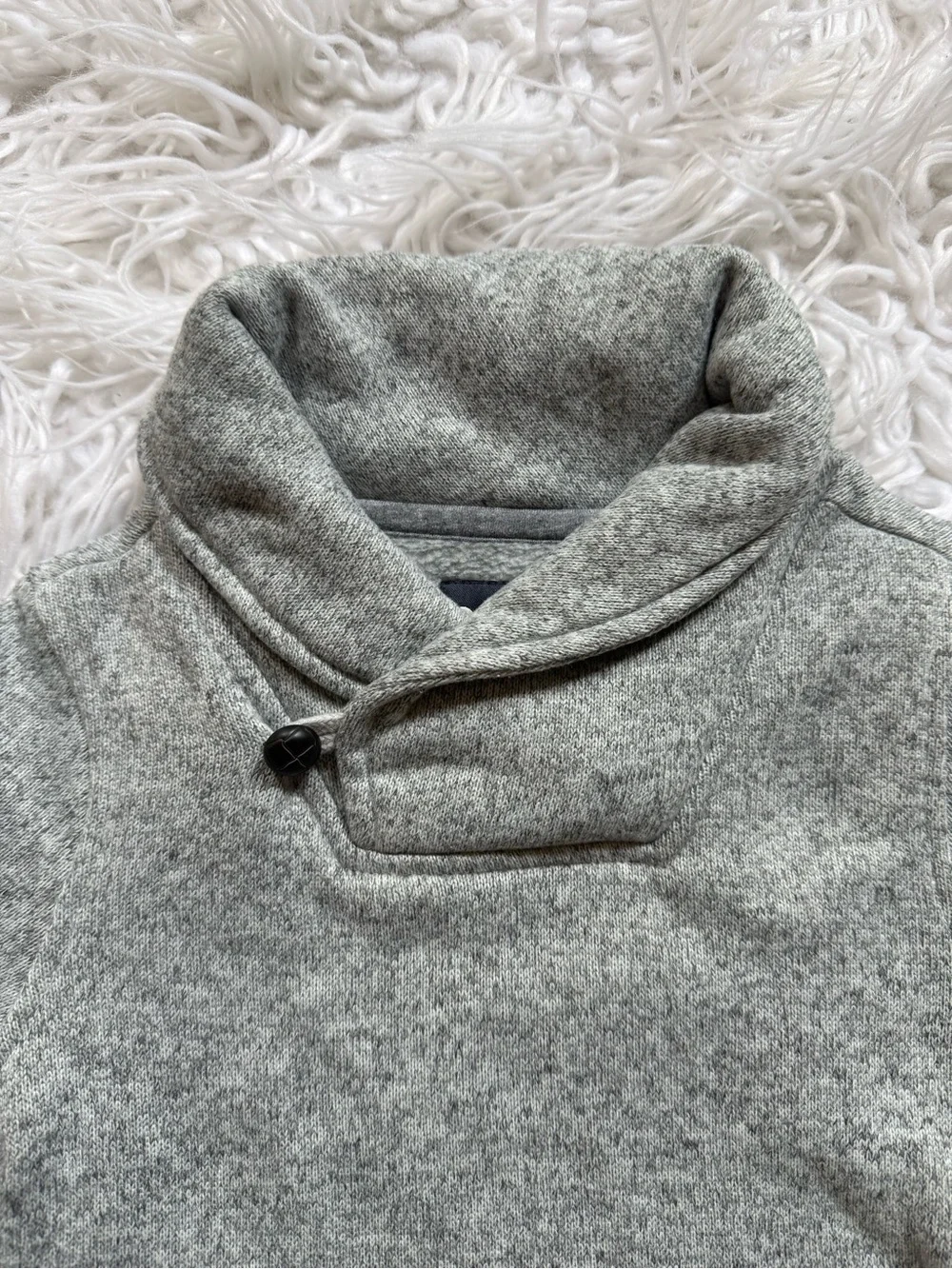 Kids Shawl Collar Fleece Pullover - Gray